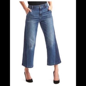Gap High Rise Two Tone Crop Jeans